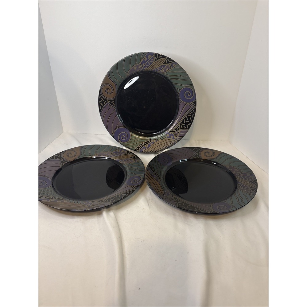 Arcoroc France Tampico Dinner Plates 10 3/4 inch SET of 3